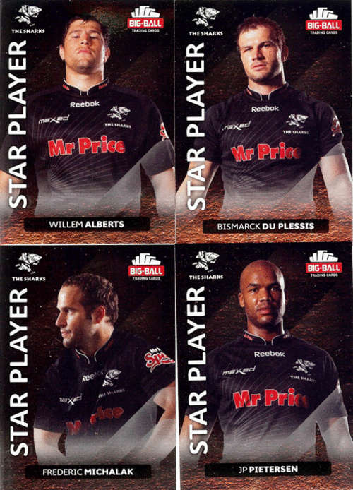 Big Ball Rugby Collection 2012 - 4x Sharks Star Players - Mint