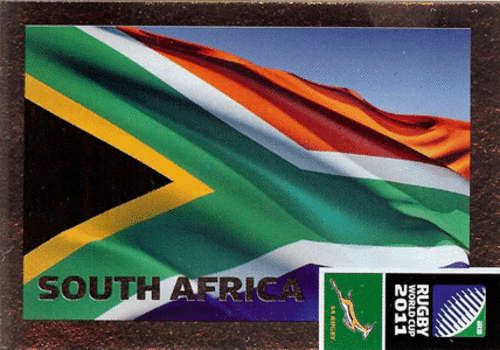 2011 Rugby World Cup - South Africa Flag Card No 27 New