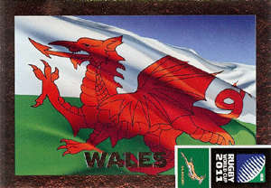 2011 Rugby World Cup - Wales Flag Card No 30 New
