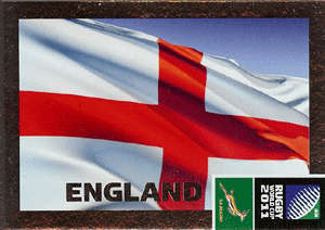 2011 Rugby World Cup - England Flag Foil Card No 14 New