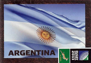 2011 Rugby World Cup - Argentina Flag Foil Card No 11 New