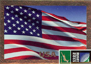 2011 Rugby World Cup - USA Flag Foil Card No 29 New