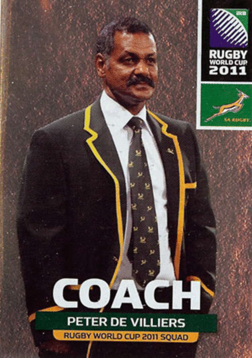 2011 Rugby World Cup - Peter De Villiers Coach Foil Card No 57 New