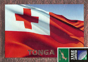 2011 Rugby World Cup - Tonga Flag Foil Card No 28 New