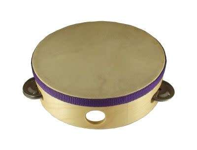 6" Wooden Tambourine With 4 Jingles