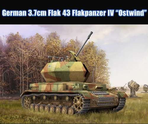 German 3,7cm Flak 43 Flakpanzer IV Ostwind Tank 1/35 Scale - Plastic Model Kit (TRUMP01520)