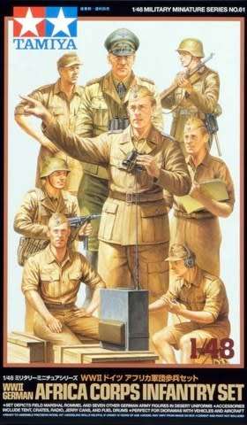 WWII German Africa Corps Infantry Set - 1/48 Scale (TAM32561)(Tamiya)