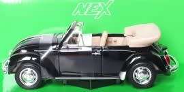 VW Beetle Black Convertible - 1/24 Scale (WEL22091)(Welly)