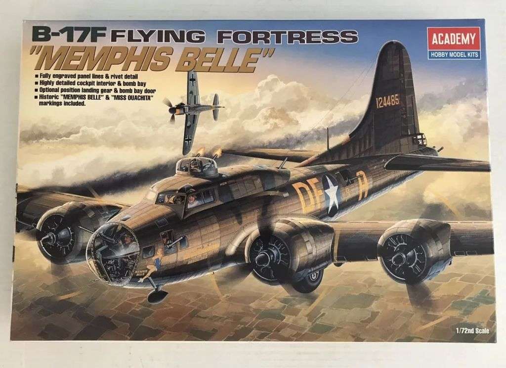 B-17F Flying Fortress `Memphis Belle` - 1/72 Scale (ACAD2188)(PG1021)(Academy)