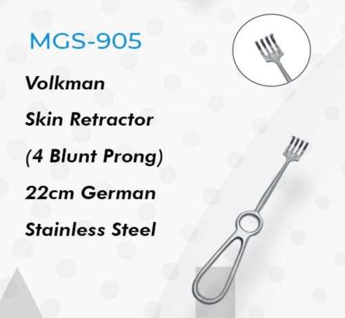 Volkmann Skin Retractor (blunt Prong) 22cm German Stainless Steel