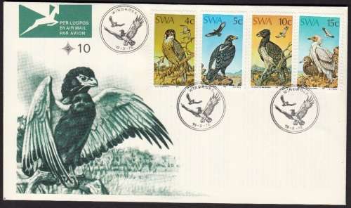 SWA OFFICIAL FDC 10 1975: PROTECTED BIRDS OF PREY