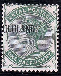 ZULULAND 1888 GB QV ½d OVERPRINTED `(Z)ULULAND` MH MAJOR SHIFT TO THE LEFT (SACC 12)