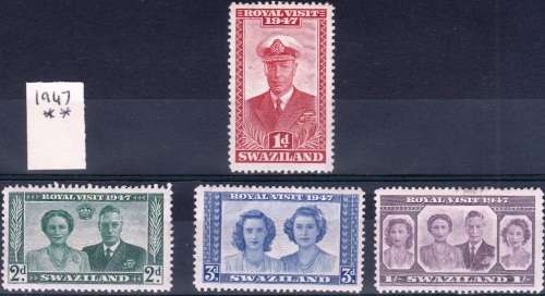 SWAZILAND 1947: ROYAL VISIT FULL SET MNH