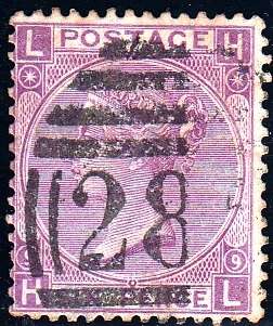 GB 1870: QV SIX PENCE MAUVE WITHOUT HYPHEN USED (SG 109) - NEAT `28` BARRED CANCEL