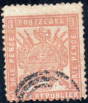 ZAR 2nd REPUBLIC 1883: ARMS 3 PENNY USED (SACC176)