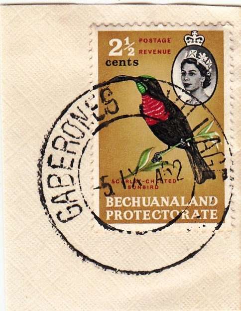 BECHUANALAND PROTECTORATE POSTMARK: GABERONES VILLAGE 1952