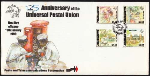 ZIMBABWE FDC 1999: 125 ANNIVERSARY OF THE UNIVERSAL POSTAL UNION