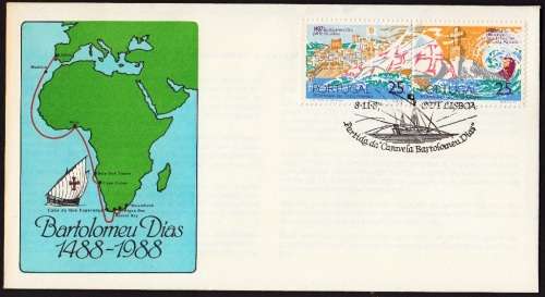 RSA 1988 COVER CELEBRATING THE 500th ANNIV. OF DISC. OF THE CAPE BY BARTOLOMEU DIAS FULL SET OF 5