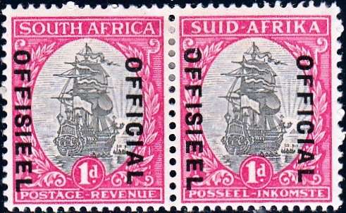 UNION 1935: OFFICIAL 1d PAIR MH (SACC 25b)