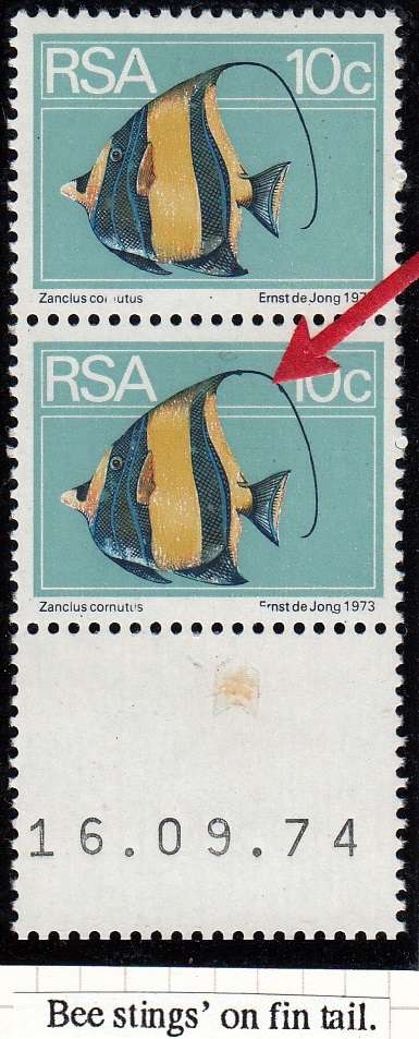 RSA 1974: 2nd DEFINITIVE ISSUE 10c PAIR MNH (SACC367) - VARIETIES SEE NOTES