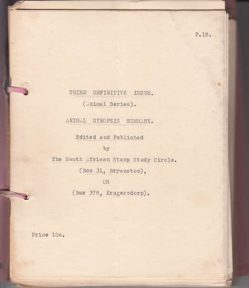 UNION 1954: COMPREHENSIVE STUDY ON THE 3rd DEFINITIVE SERIES by SA STAMP STUDY CIRCLE