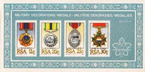RSA FDC 410 1981 MILITARY DECORATIONS SIGNED BY PRES PW BOTHA (2 dots) and DESIGNER - SEE NOTES