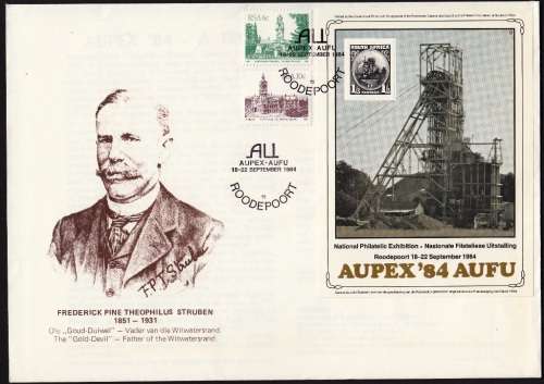 RSA COVER 1984: NATIONAL PHILATELIC EXHIBITION AUPEX`84 ROODEPOORT - MINISHEET