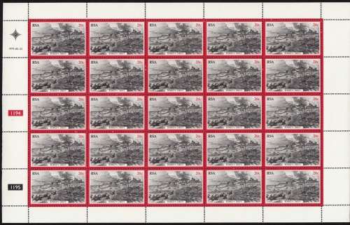 RSA 1979: CENTENARY OF THE ZULU WAR 20c FULL SHEET OF 25 MNH (SACC465)