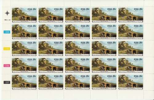 RSA 1980: NATIONAL ART GALLERY, CAPE TOWN 20c FULL SHEET OF 25 MNH (SACC488)
