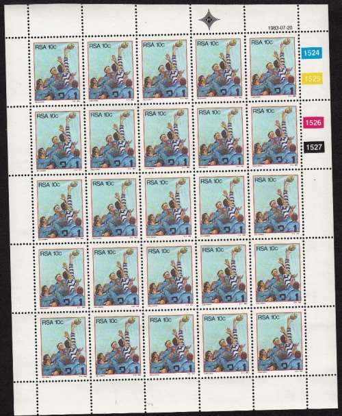RSA 1983: SPORT 10c FULL SHEET OF 25 MNH (SACC549)