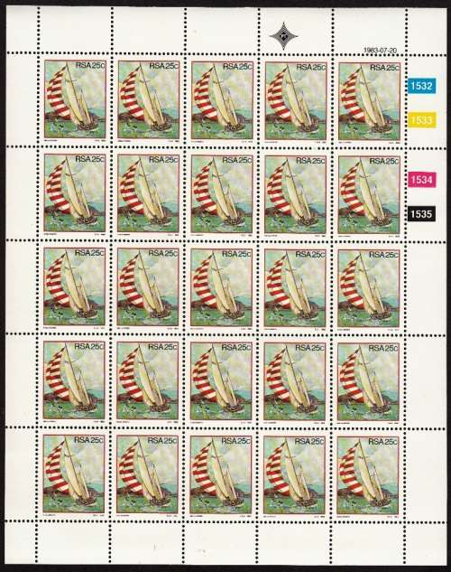 RSA 1983: SPORT 25c FULL SHEET OF 25 MNH (SACC551)