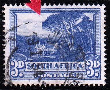 UNION OF SOUTH AFRICA 1949: DEFINITIVE ISSUE 3d ENG. STAMP USED (SACC116) - VARIETY SEE BELOW
