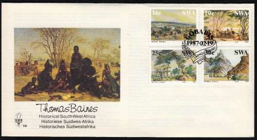 SWA FDC 56 1987: THOMAS BAINES: HISTORIC SWA PAINTINGS