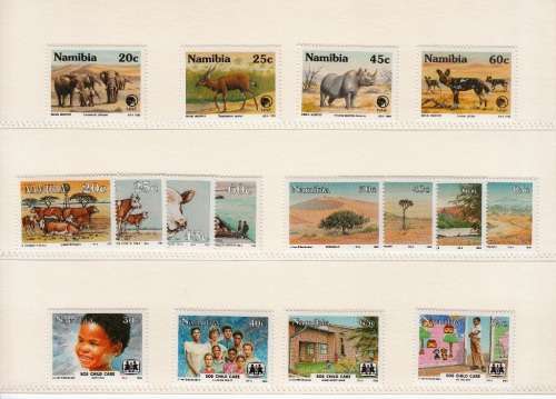 NAMIBIA 1992: 4 SETS OF STAMPS ISSUED 1992 MNH (SACC69-85)