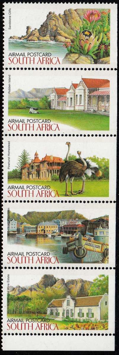 RSA 1998: EXPLORE SA: WESTERN CAPE SETENANT STRIP OF 5 MNH (SACC1129-1133)