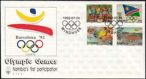 NAMIBIA 1992: OFFICIAL FDC 1.11.1 - OLYMPIC GAMES BARCELONA