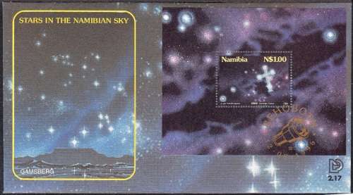 NAMIBIA 1996: FOUNDATION FDC 2.17 - STARS IN THE NAMIBIAN SKY - MINIATURE SHEET