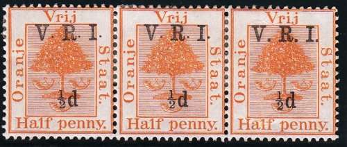 ORANGE FREE STATE 1900: 2nd PRINTING: 1/2d RAISED AND LEVEL STOPS MH (SACC59a)