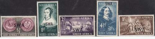SWA 1952: LANDING OF van RIEBEECK FULL SET MNH (SACC 172-176)