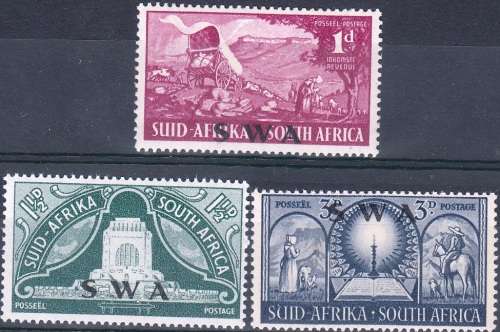 SWA 1949: INAUGURATION OF VOORTREKKER MONUMENT FULL SET MNH (SACC169-171)