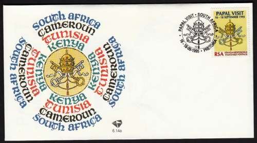 RSA 1995: OFFICIAL FDC 6.14a - PAPAL VISIT