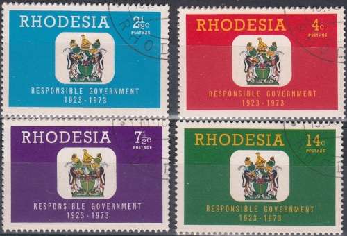 RHODESIA 1973: 50th ANNIVERSARY OF RESPONSIBLE GOVERNMENT CTO (SACC246-249)