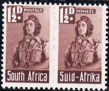 UNION OF SA 1942: WAR EFFORT 1½d BANTAM FORMAT PAIR MNH (SACC97)