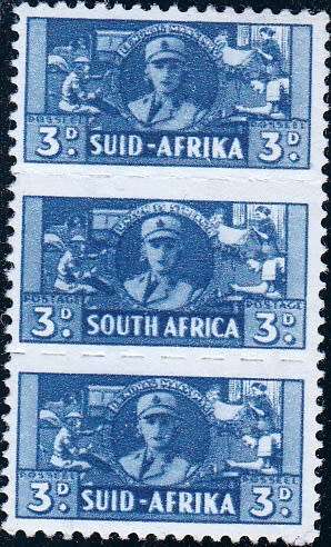 UNION OF SA 1942: WAR EFFORT 3d BANTAM FORMAT TRIPLET MH (SACC99)