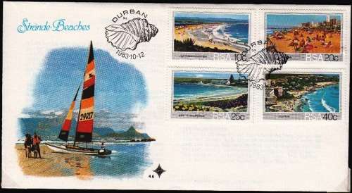 RSA 1983: OFFICIAL FDC 4.6 - TOURISM: S.A. BEACHES