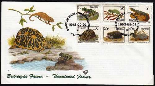 RSA 1993: OFFICIAL FDC 6.1a+b+c - SIXTH DEFINITIVE SERIES - ENDANGERED FAUNA