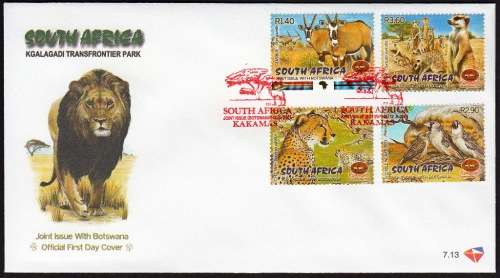 RSA 2001: OFFICIAL FDC 7.13 KGALAGADI TRANSFRONTIER PARK