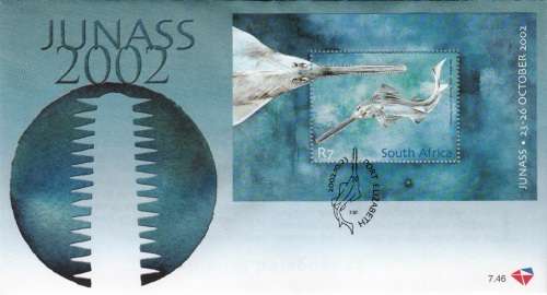 RSA 2002: OFFICIAL FDC 7.46 - JUNASS STAMP EXHIBITION - MINISHEET