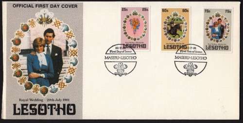LESOTHO OFFICIAL FDC 1981 ROYAL WEDDING