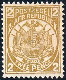 TRANSVAAL 1887 VURTHEIM 2d MNH (SACC181)
